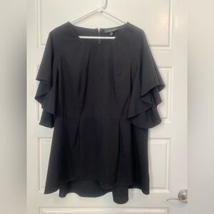 Black Lane Bryant Peplum Dress Shirt